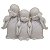 Trio Monges Sábios Pó de Mármore Branco 12,5cm - Imagem 1