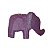 Mini Elefante de Madeira Dots Roxo 5cm - Imagem 2