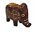 Mini Elefante de Madeira Pintado Marrom 5cm (Modelo 2) - Imagem 1