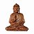 Escultura de Buda Sidarta de Madeira Suar Mudra Proteção 20cm - Imagem 1