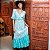 Vestido Artha Longo Indiano Turquesa Viscose - Imagem 1