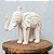Escultura Elefante Pátina Importado de Bali Branca - Imagem 3