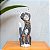 Escultura Gato de Madeira Balsa Importado de Bali Cinza - Imagem 3