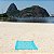 Canga de Praia com Franjas 100% Viscose Geo Azul Turquesa 1.60mx1.10m - Imagem 2
