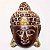 Máscara Buda Sidarta Madeira Balsa Marrom & Dourado Importada de Bali - Imagem 1