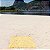 Canga de Praia com Franjas 100% Viscose Amarelo & Branco 1.60mx1.10m - Imagem 2