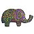 Imã Pintura Dots de Madeira Balsa Elefante Tromba pra Cima - Imagem 1