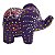 Elefante Madeira Balsa Roxo 5cm - Imagem 1