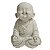 Escultura de Baby Monge de Pó de Mármore Branco Sorrindo 18.5cm - Imagem 1