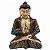 Estátua Buda de Madeira Balsa Pintura Antik Mudra Dar e Receber 25cm - Imagem 1