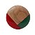 Puxador de Madeira Redondo Vermelho e Verde 4cm - Imagem 1