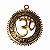 Om Mandala Decorativo de Metal Dourado 19,5cm - Imagem 1