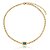 Colar choker corrente cristal verde  zircônia ouro semijoia - Imagem 1