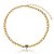 Colar choker corrente coração cristal lilás zircônia ouro semijoia - Imagem 1