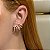 Brinco ear jacket garras zircônia ouro semijoia BA 4095 - Imagem 2