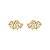 Brinco ear jacket garras zircônia ouro semijoia BA 4095 - Imagem 1
