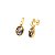 Brinco oval pedra natural abalone ouro semijoia - Imagem 3
