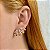 Brinco ear jacket garras zircônia ouro semijoia E220505 - Imagem 2