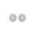 Brinco oval cristal branco leitoso ródio semijoia 18k01036 - Imagem 1