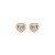 Brinco coração esmaltado cristal branco ouro semijoia 21a04016 - Imagem 1