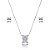 Colar e brinco retangular cristal ródio semijoia 21k03015 - Imagem 1