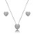 Colar e brinco coração zircônia ródio semijoia 18k12012 - Imagem 1