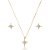 Colar e brinco estrela zircônia ouro semijoia TZ-210361 - Imagem 1