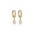 Brinco argolinha penduricalho gota zircônia ouro semijoia E7621 - Imagem 1