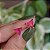 Brinco Mariana Amaral triângulo cristal rosa ouro semijoia - Imagem 1