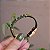 Bracelete Leka couro sintético coração fio de seda verde oliva - Imagem 3