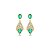 Brinco Nino Bran gota verde cristais coloridos ouro semijoia - Imagem 1