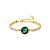 Bracelete ajustável pedra natural esmeralda ouro semijoia - Imagem 1