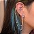 Brinco ear line coração lilás corrente ouro semijoia XD 525 - Imagem 3
