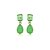 Brinco gota cristal fusion verde ouro semijoia - Imagem 1