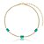 Colar choker zircônia cristal verde ouro semijoia - Imagem 1