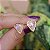 Brinco Ayla coração pedra natural quartzo branco holográfico ouro semijoia - Imagem 1
