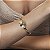 Bracelete Ayla pedra natural lapis lazuli ouro semijoia - Imagem 2
