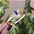 Bracelete Ayla pedra natural lapis lazuli ouro semijoia - Imagem 1