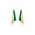 Brinco Nino Bran frontal  cristais verde ouro semijoia - Imagem 1
