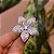 Anel ajustável Elaine Palma flor zircônia ródio semijoia - Imagem 4