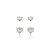 Kit 2 brincos corações zircônia ródio semijoia KIT19524RD - Imagem 1