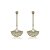 Brinco palito leque zircônia cristal ouro semijoia AD 402 - Imagem 1