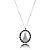 Colar oval Nossa Senhora Aparecida zircônia cristal azul ródio semijoia MS 103 - Imagem 1