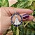 Colar oval Nossa Senhora Aparecida zircônia cristal azul ródio semijoia MS 103 - Imagem 2