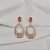 Brinco oval zircônia cristal topázio ouro semijoia BA 4686 - Imagem 3
