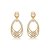 Brinco oval zircônia cristal topázio ouro semijoia BA 4686 - Imagem 1