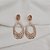 Brinco oval zircônia cristal topázio ouro semijoia BA 4686 - Imagem 5