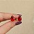 Brinco pressão gota cristal vermelho ouro semijoia 2968 - Imagem 4
