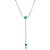 Colar gravatinha quadrado zircônia cristal verde ródio semijoia CLR 1260 - Imagem 1
