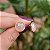 Brinco redondo pedra natural quartzo rosa perolado ouro semijoia - Imagem 3
